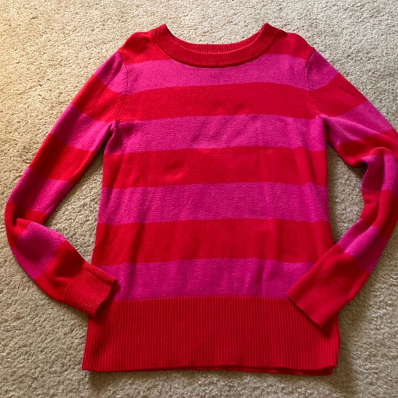 GAP Sweaters - Gap Red and Dark Pink Striped Crewneck Sweater (XS)